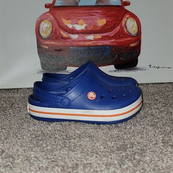 Crocs Crocband Kids Classic Clog Slip On Slides Cerulean Blue Size 2 - Picture 1 of 7